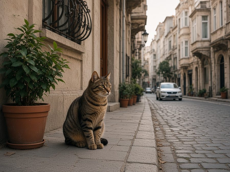 A cat on an Istanbul street